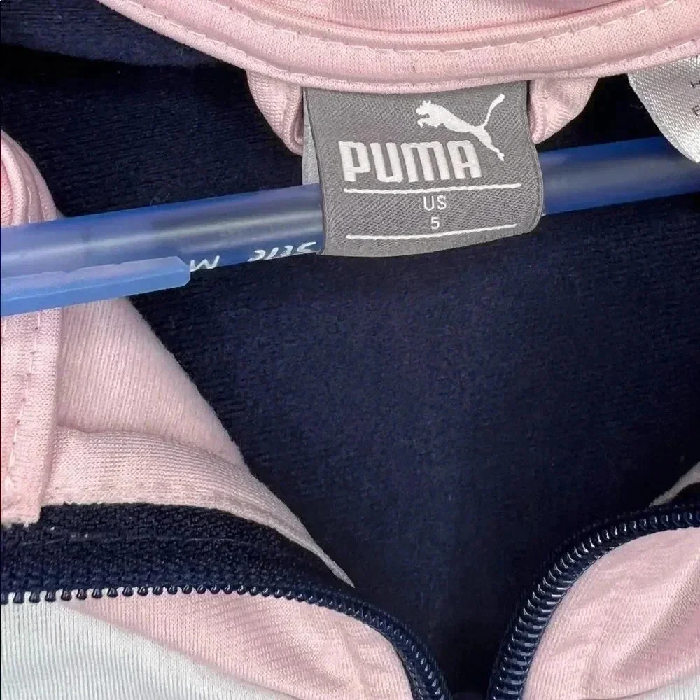PUMA navy & pink girl’s track jacket Size 5